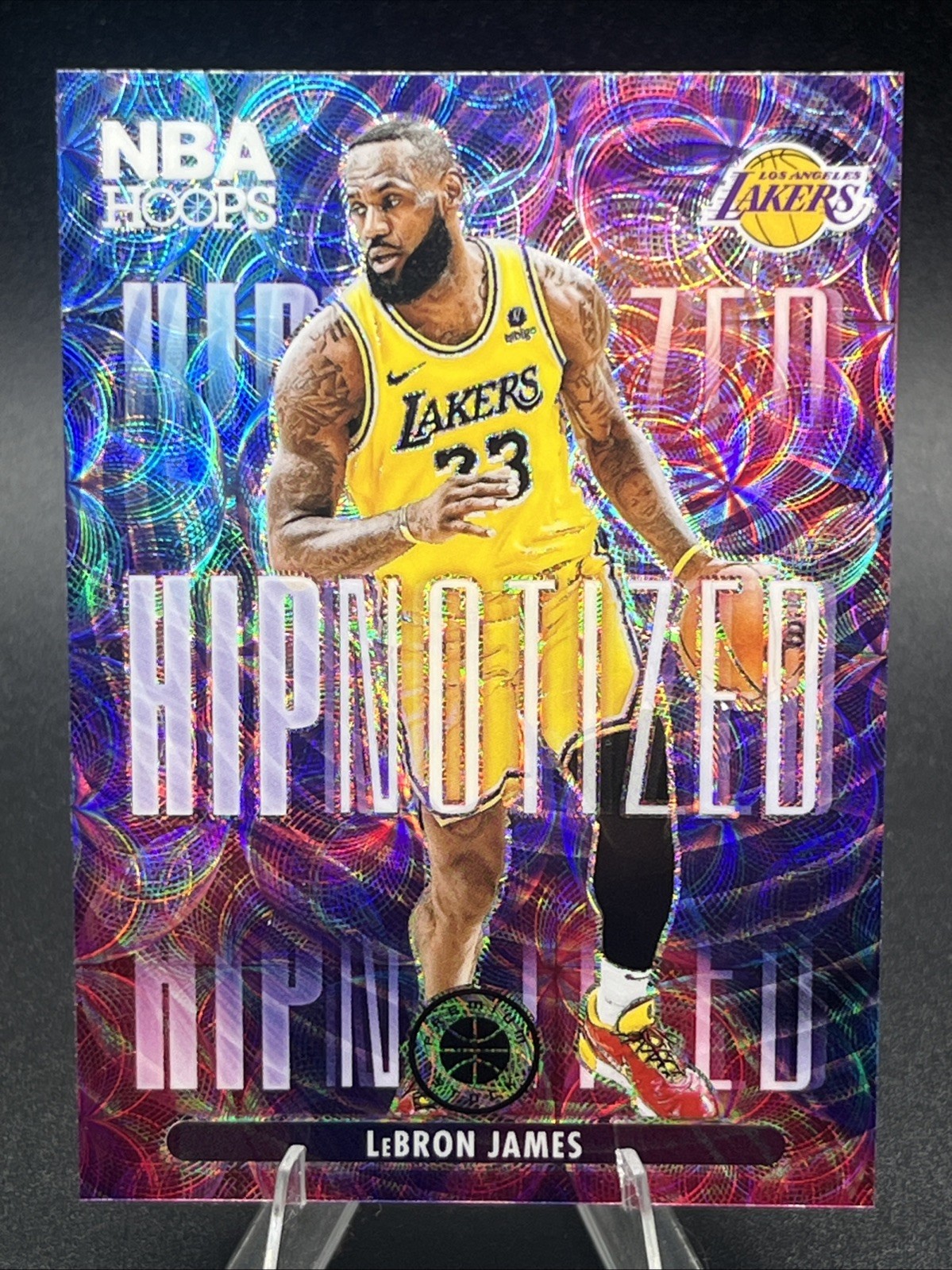 Lebron James 2023-24 NBA Hoops Premium Stock  HIPNOTIZED Case Hit SSP