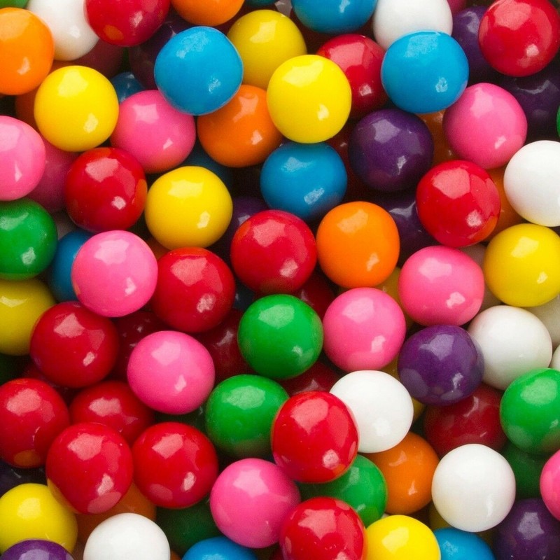 Assorted 8 Flavor 1/4" Dubble Bubble Gumballs 5 LBs Bulk Vending Candy Gum