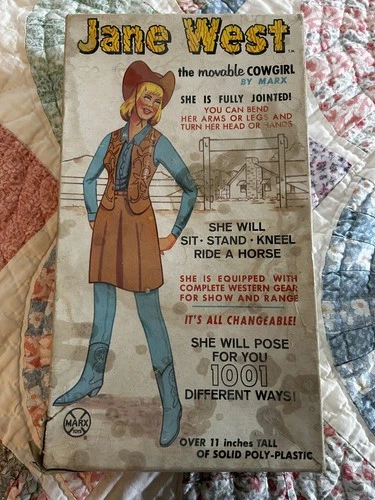 Vintage 1965 MARX Jane West 12” Doll  Accessories/Horse Best of the West Series