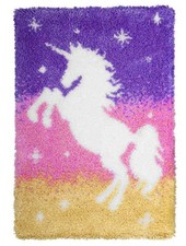 Latch Hook Kits DIY Crochet Yarn Kits,Unicorn Carpet Embroidery Hook Rug Kit ...