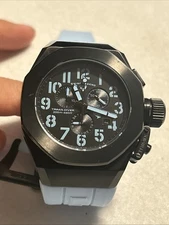 Swiss Legend 10542-BB-01-BBLA Trimix Diver Chronograph Watch Need Batteries