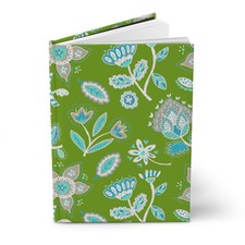 Green Floral Paisley Pattern Hardcover Journal