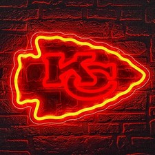 Chiefs Football Neon LED Sign Man Cave or Garage Size 16.1*10.6Inch NEW