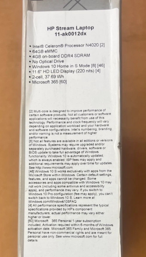 HP - Stream 11.6" Laptop - Intel Celeron - 4GB  - 64GB 11-ak0012dx - Image 3 of 3