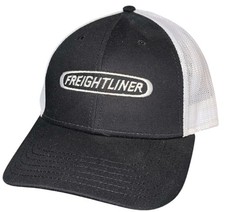 Freightliner Trucks Embroidered Trucker Hat Black And White Mesh Cap Snapback