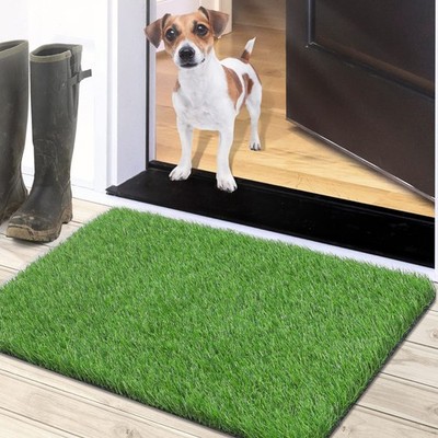 TREETONE Artificial Grass Door Mat, Thick Turf Grass Indoor/Outdoor Rug, Perfect