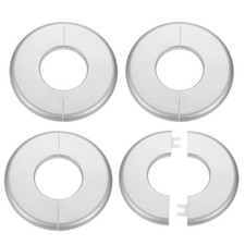 4pcs Wall Split Flange 44mm/1.7" Self-Adhesive Plumbing Cover Plates Silver
