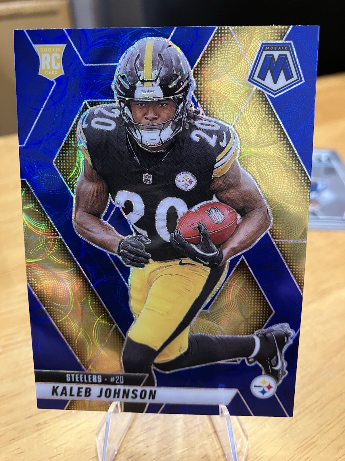 Kaleb Johnson 2025 Panini Mosaic (RC) #315: Blue Scope Prizm - Steelers