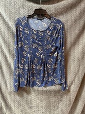 Banana Republic XS Blue Floral Long Sleeve Top