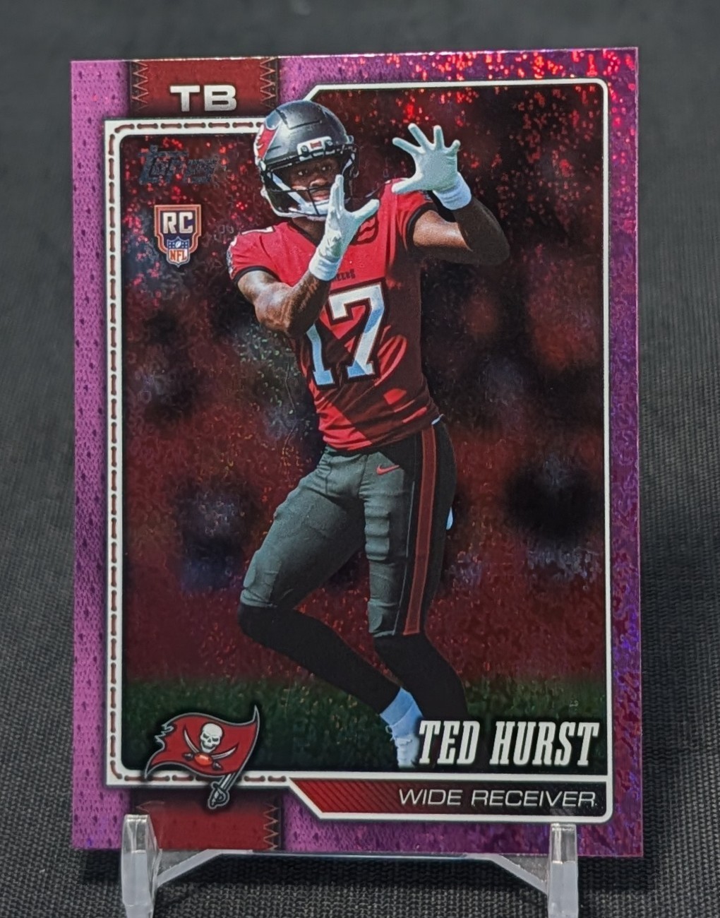 Ted Hurst Pink Holo Foil SP Rookie RC 2026 Topps Flagship Card #335 Buccaneers