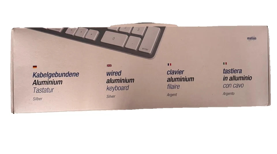 New Matias FK318S-UK Aluminium USB Keyboard For Mac OS QWERTY UK Layout Silver - Image 4 of 4
