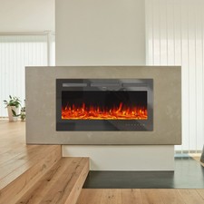 40 inch Electric LED Fireplace Fire Wall Mounted Flat Glass  + Remote
