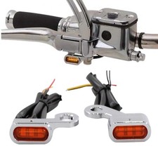 Chrome Front Turn Signal Light DRL For Harley Sportster 883 1200 2004-20 Orange