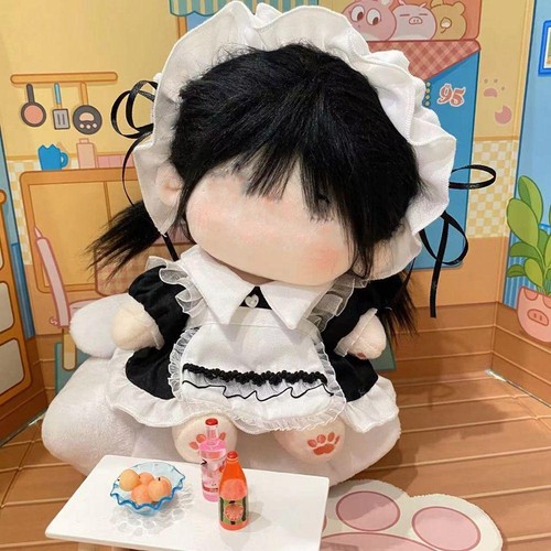 1set Handmade 10/20cm Doll Clothes Maid Dress Headband Apron Kpop Plush Dolls Ou - Picture 11 of 37