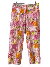 Lilly Pulitzer Vintage Pink 2-Minute Sewn Patch Crop Pants, Lined Women  s Size 2