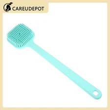 1Pcs Soft Silicone Bath Brush Shower Back Scrubber with Long Handle Blue