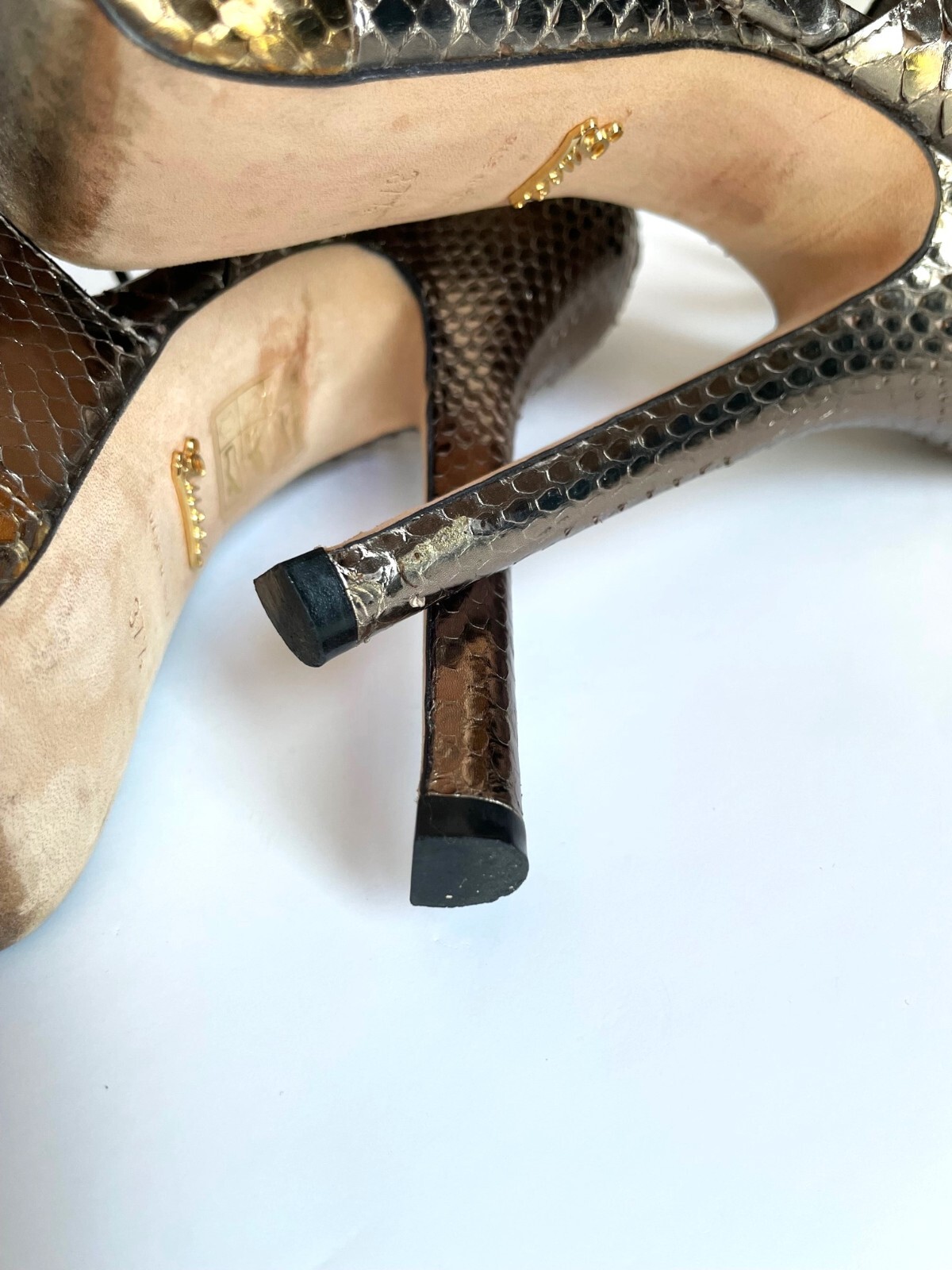 Gucci Exotic Python Leather Platform Heels Pumps … - image 11