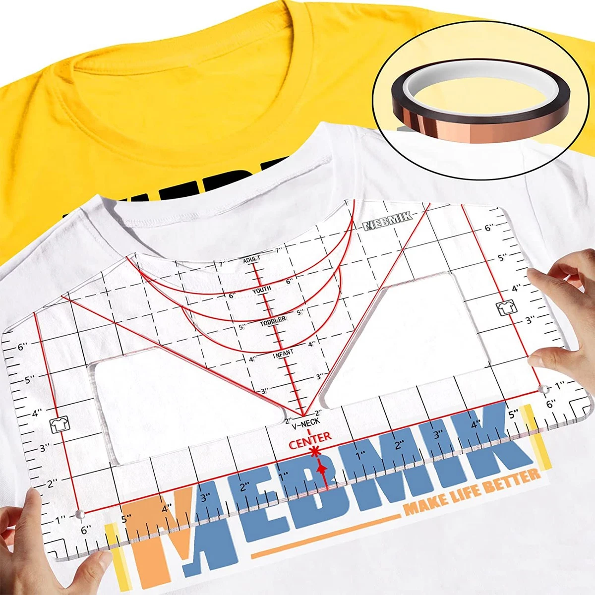 Tshirt Ruler Guide for Vinyl Alignment,T Shirt to Center