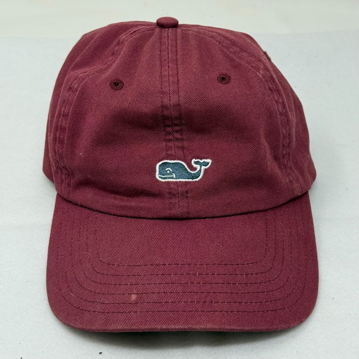 Vineyard Vines Burgundy Cotton Baseball Cap Hat Adjustable 