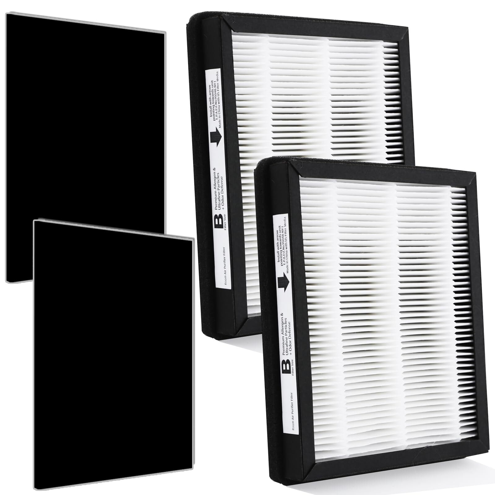 2-Packs Idylis Air Purifier Hepa Filters B (2 HEPA + 2 Carbon filters),Fit fo...