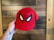 Spiderman Hat Youth Kids 3D Sewn Embroidered Eyes Superhero Boys Red Web Cap