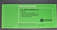 1969 Chrysler Plymouth Dodge Warranty Booklet Barracuda Fury Dart New Yorker 69 1969 Chrysler Plymouth Dodge Warranty Booklet Barracuda Fury Dart New Yorker 69