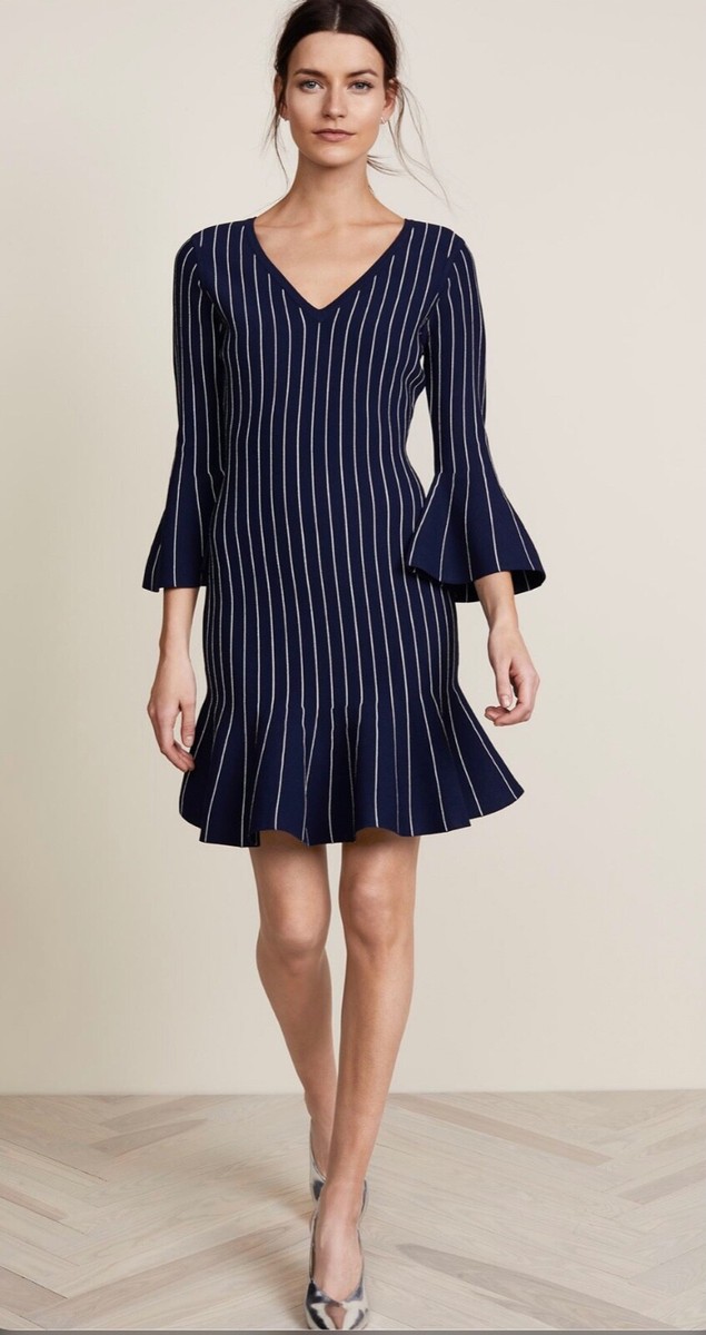 New With Tags, Milly Mermaid Pinstripe Navy/White Dress, Size M, $475.00