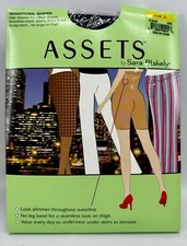 Assets Black #166 High Waisted Mid-Thigh Shaper Stockings sz 2 ~ NEW ~