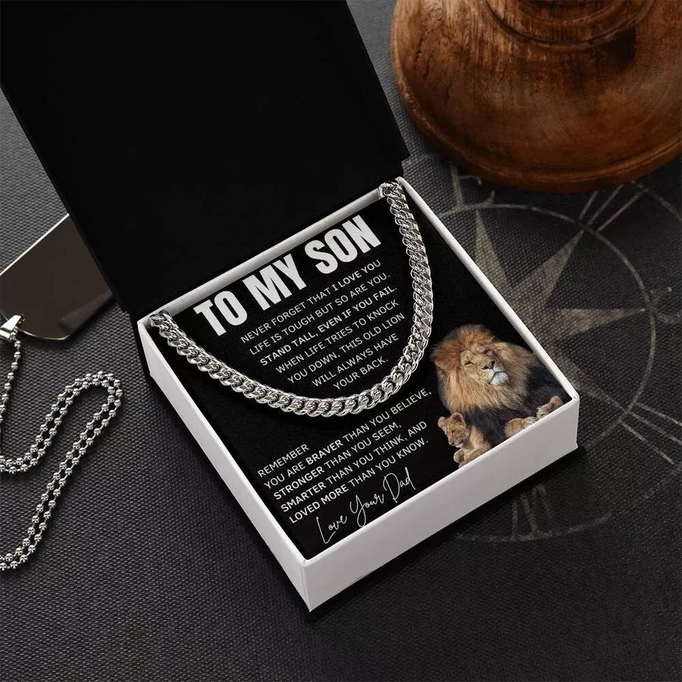 Collar A Mi Hijo, Regalo para Hijo de Papá, Collar Hijo, Regalo Cumpleaños Para Hijo Foto 2 de 4