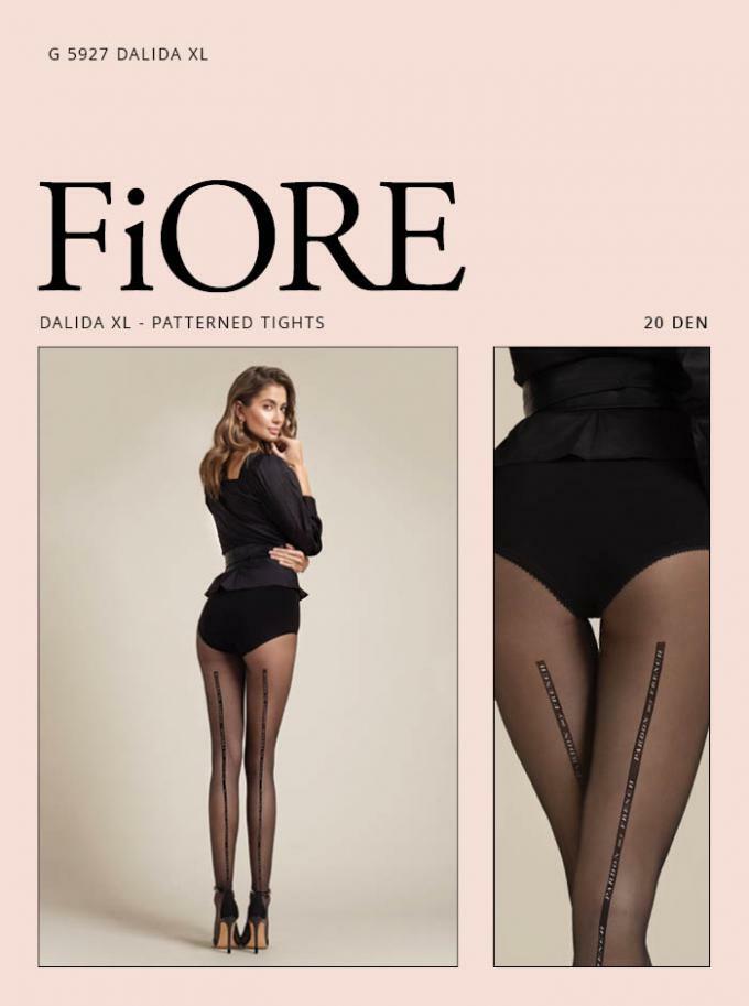 FIORE DALIDA BACKSEAM PARDON MY FRENCH PANTYHOSE TIGHTS 4 SIZES 20 DENIER  BLACK