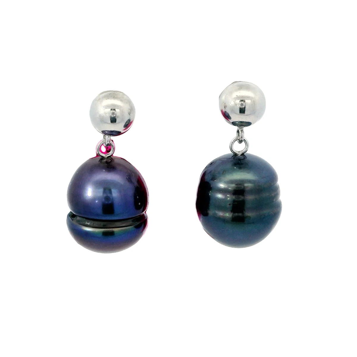 Boucles D'oreilles Vintage Clips En Verre Mauve - Années 60, Occasion Authentique