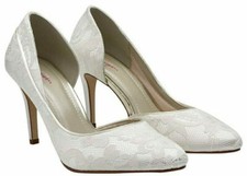 Rainbow Club Hochzeit Brautschuh Pumps 39 Jessica Weiß Elfenbein Spitz High Heel