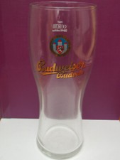 Budweiser Budvar gold-effect tall pint glass - Pint CE Xmas, Birthday, Pub, Bar