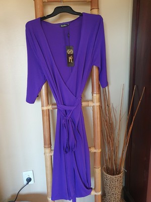 purple wrap dress plus size