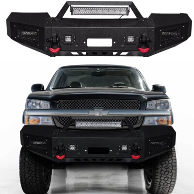 New Steel Front Bumper W/D-Ring&Light For 03-06 Chevrolet Silverado 1500 GMT800