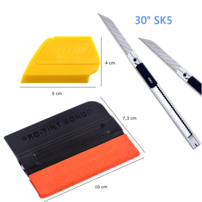 30 Grad Profi CUTTERMESSER 1x Soft Rakel PRO WILDLEDER 1x qili Rakel - Set A43F