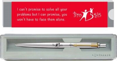 PARKER Jotter Stainless Steel Gold Trim BRO & SIS Rakhi Gift set Ball Pen New GT