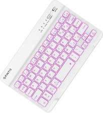 7 Inch Ultrathin 4mm Wireless Bluetooth Keyboard 7 Color Backlit Rechargeable