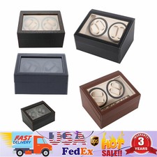 4+6 Automatic Rotation Watch Winder Display Case Wooden Storage Box US