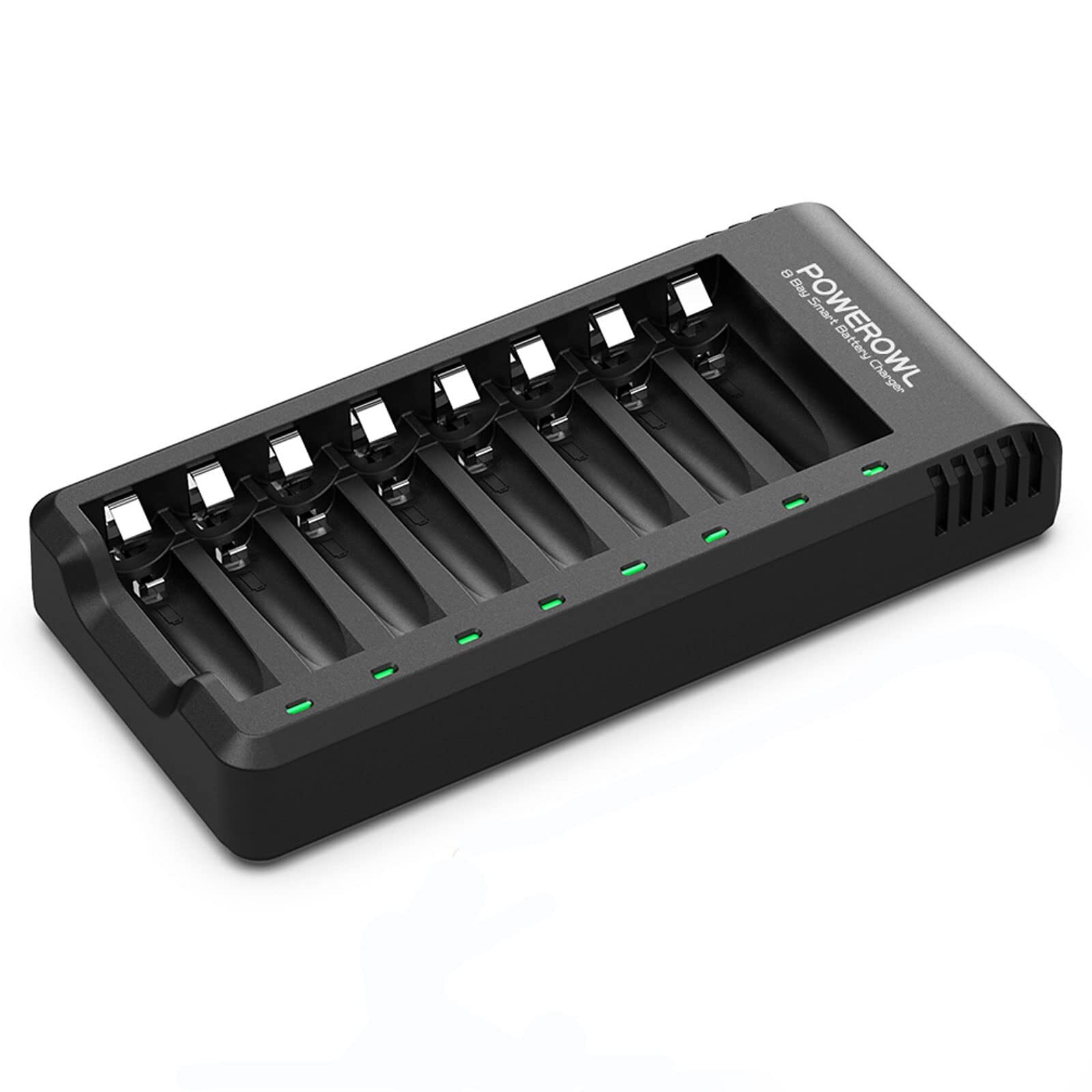 8 Bay USB AA AAA Battery Charger with High-Speed Independent Slots for NiMH NiCd