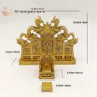 Chinese Emperor Dragon Throne Statue Screen Chair Pedal Display Model