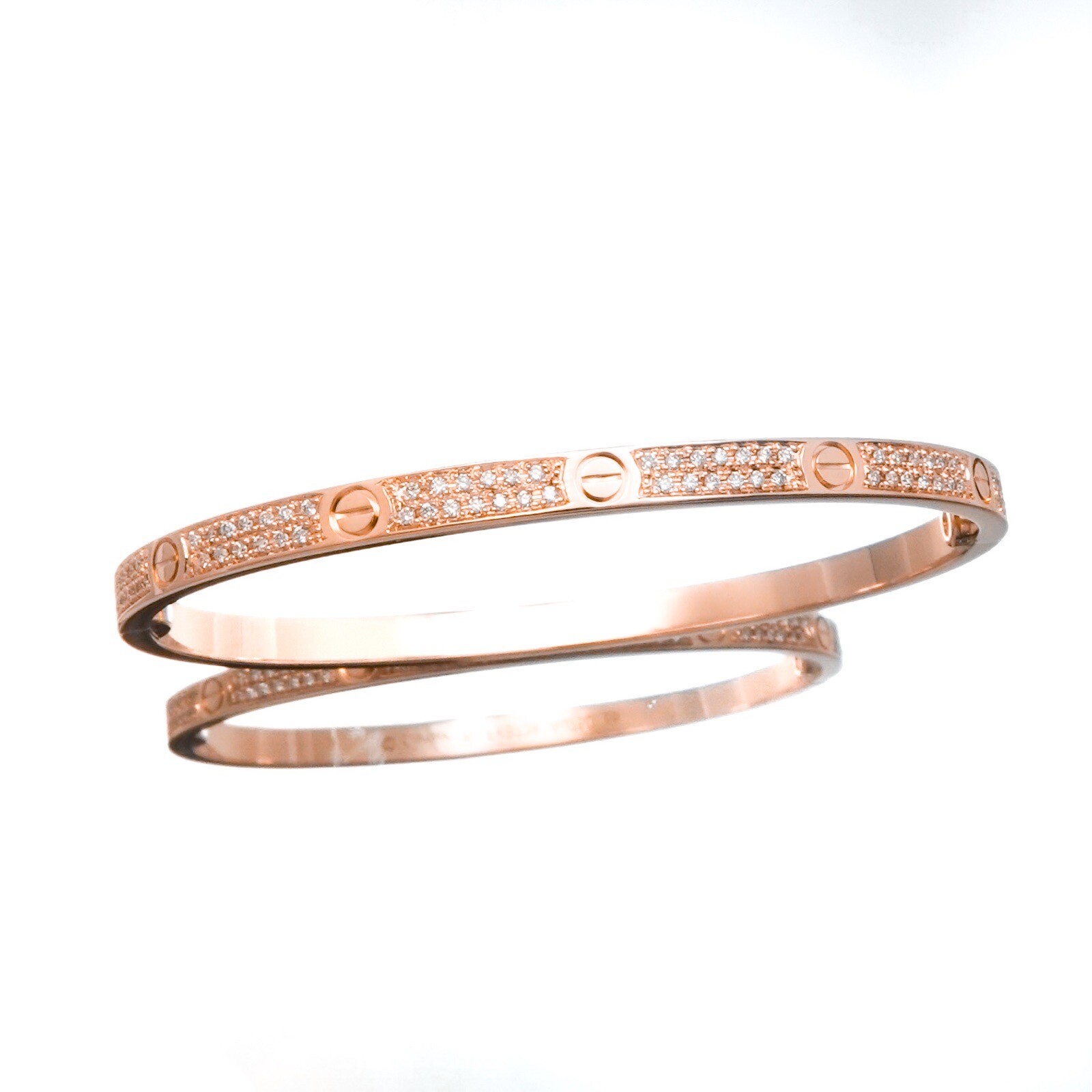 Cartier Love bracelet 16 small rose gold with diamonds womens luxury jewelry  