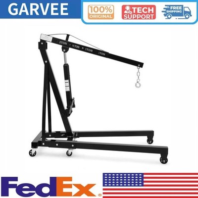 2 Ton Engine Hoist Hydraulic Cherry Picker Engine Crane Heavy Duty Shop Crane
