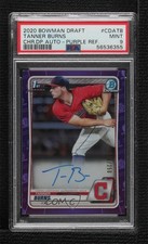 2020 Bowman Draft Chrome Picks Purple Refractor Tanner Burns PSA 9 Auto 0q21