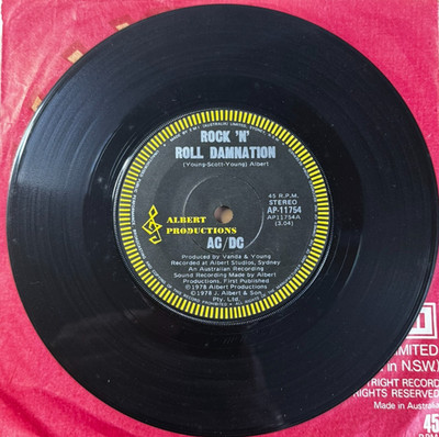 AC/DC - AU 1978 7'' - Rock´n Roll Damnation / Cold Hearted Man - AP11754 -RARE-