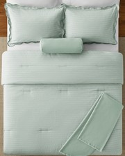 Mainstays 5-Piece Comforter Set Sage Stitch Full Queen - New Microfiber