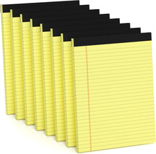 8 Pack Yellow Legal Pads 8.5 X 11 Wide Ruled Note Pads 8.5X11 Lined Paper Writin