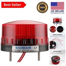 Compact 3W Red Strobe Warning Light - Polarity-Free, Easy Installation, 110V AC