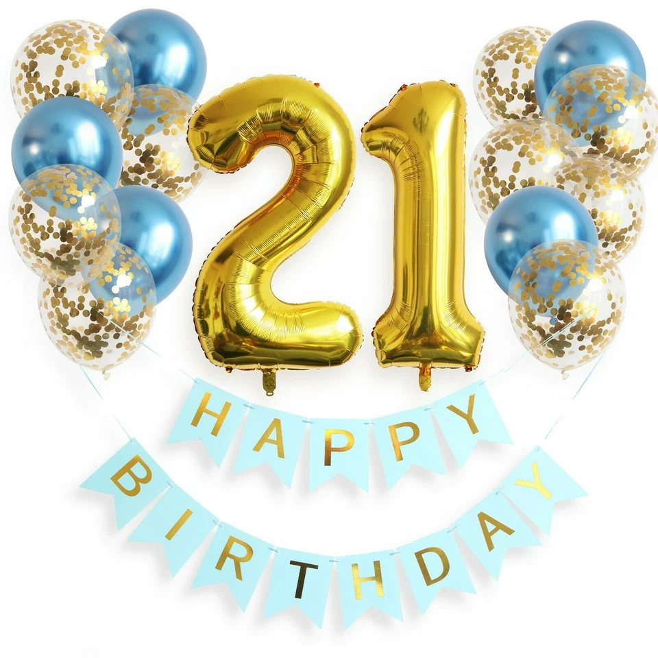 XXL Geburtstags-Luftballon Set Zahl 1-100 Gold Folienballons Latex Konfetti Deko - Bild 2 von 4