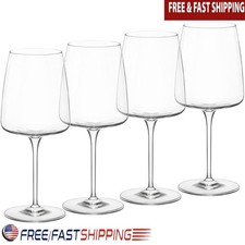 Lead Free Red Wine Glasses Set of 4 One Piece Squared Scratch Resistant New